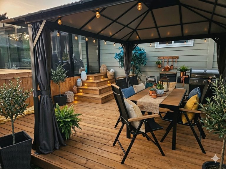 Patio en bois traité